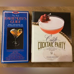 Bartender Cocktail & Drink Recipe Party Books Set of 2.